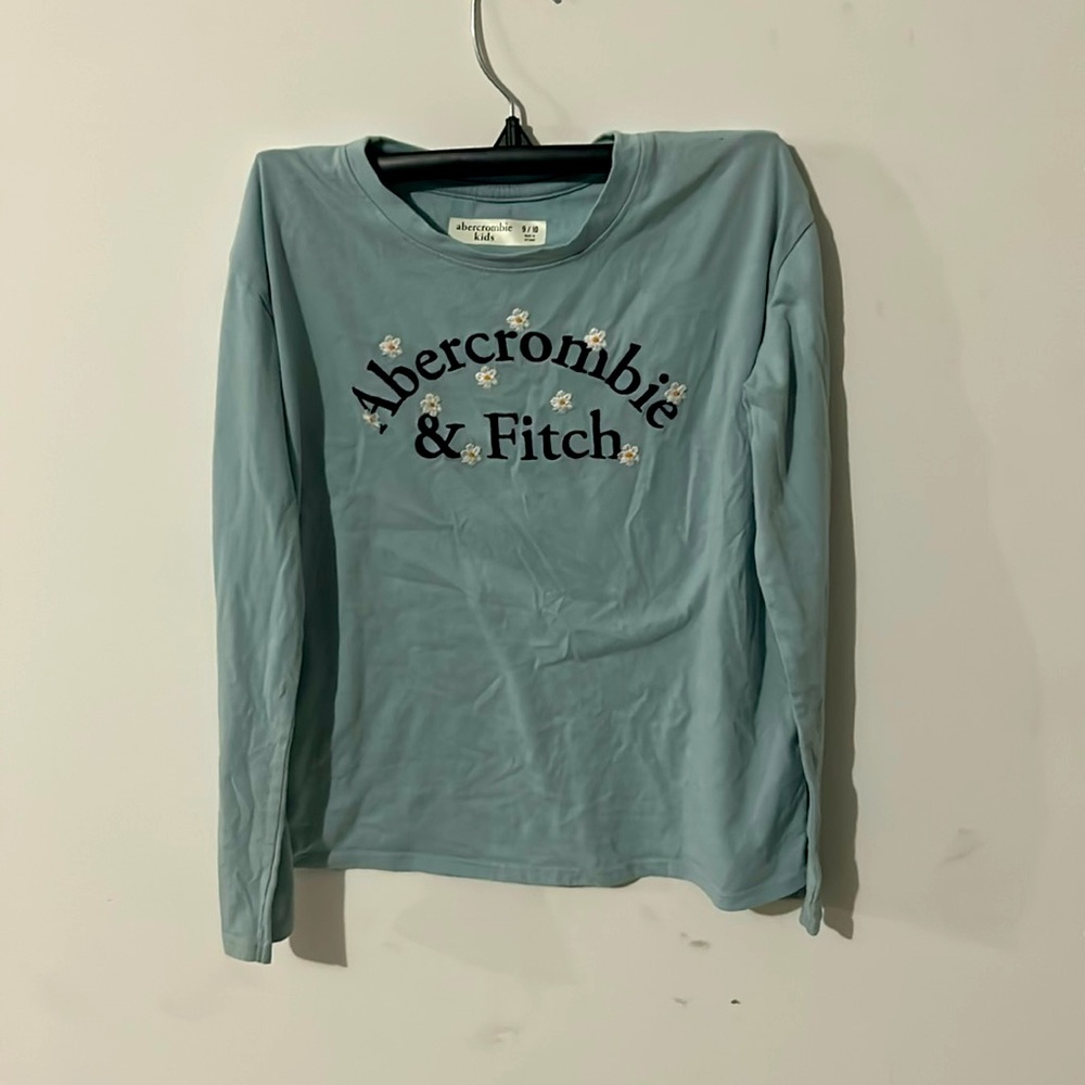 Abercrombie and fitch Blue green  kids long sleeve shirt